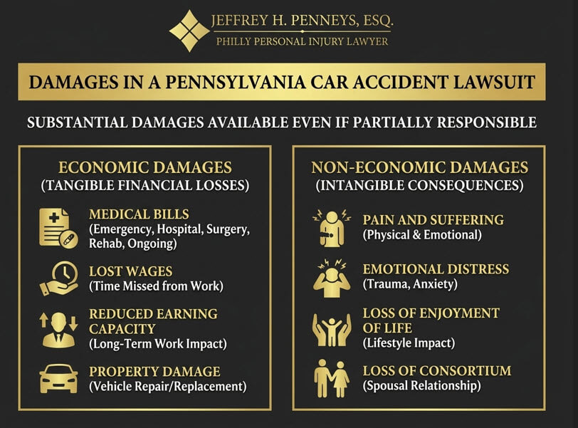 Damages in Pennsylvania car accident lawsuits 