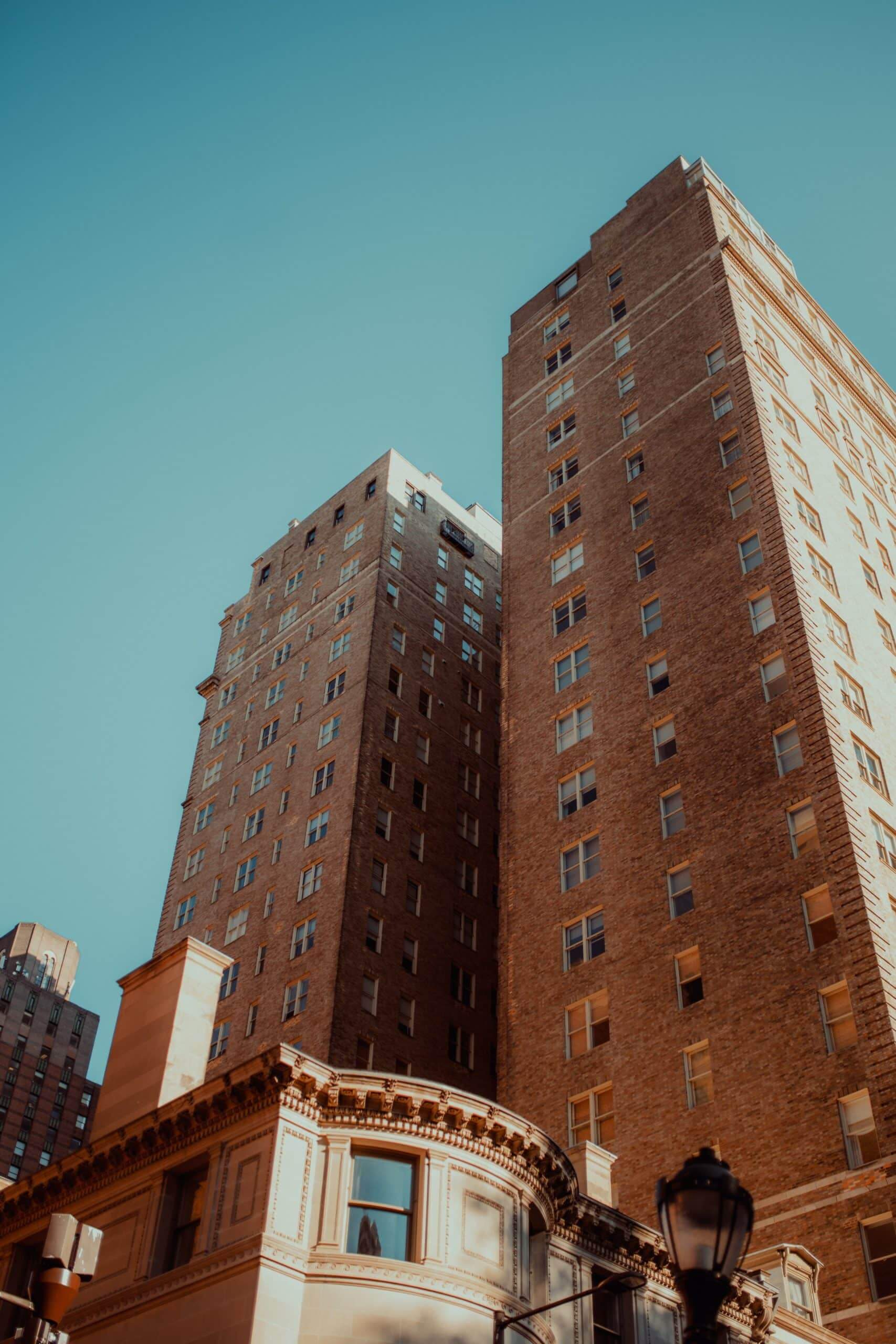 Building in Philadelphia with blue sky in background